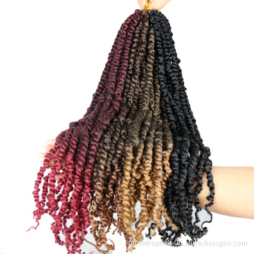 Julianna Hair 18 Inch Afro Twisted Curly Organic Hand Pre Passion Twist Crochet Braid Hair